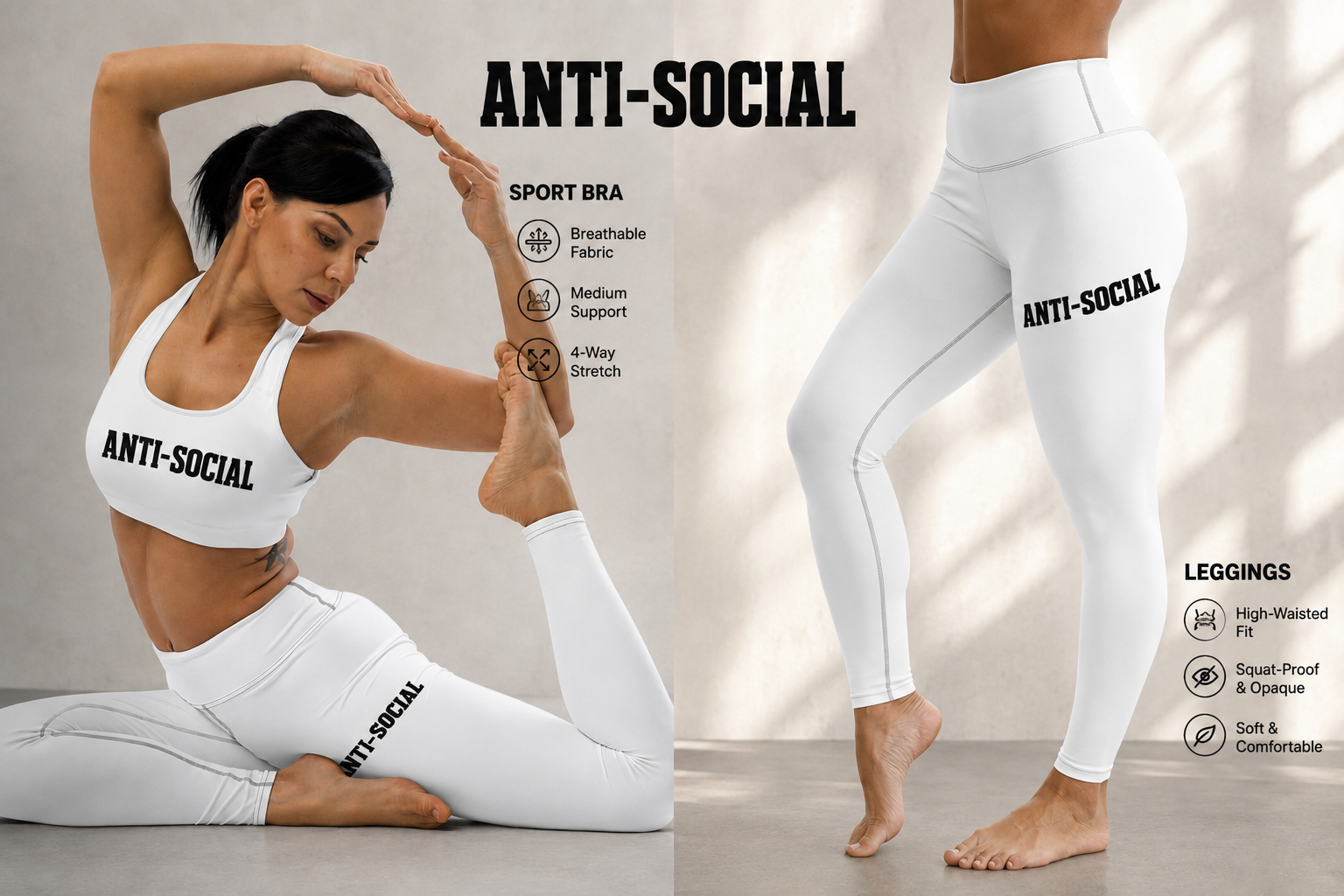 Anti-Social Sports Leggings - Gym Collection